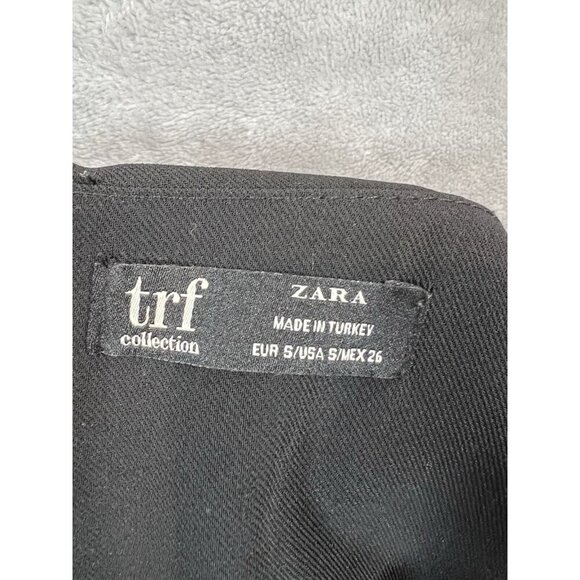 Zara TRF‎ Collection Black Dress V Neck Short Sleeve Back Zip Detail Size Small - Picture 3 of 7